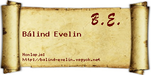 Bálind Evelin névjegykártya